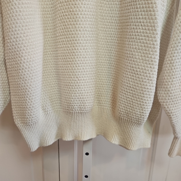 Fieldmaster Cream Embroidered Flies Sweater Large Tall USA Made Mens Vintage - Picture 6 of 9